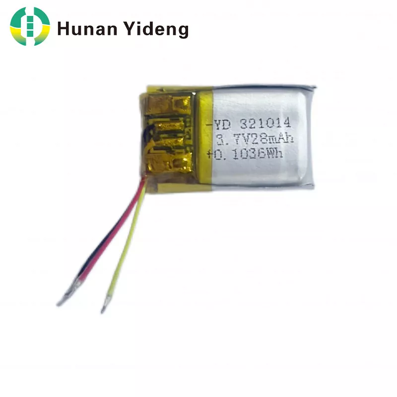 321014 28mah 3.7V ریچارج ایبل چھوٹی پریزمٹک بیٹری