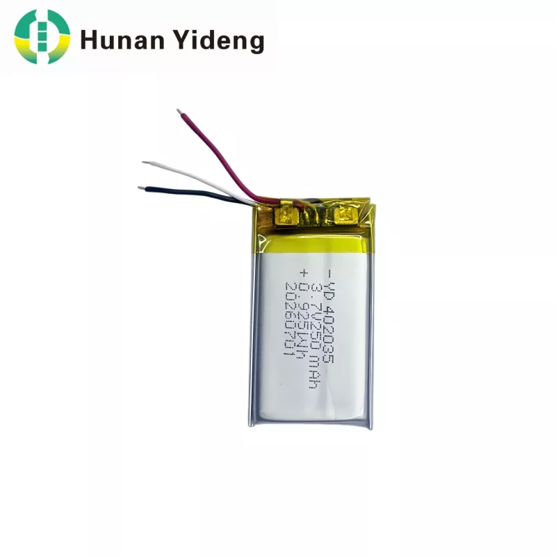 402035 3.7v 250mAh VR اسمارٹ کیمرہ لی پولیمر بیٹری